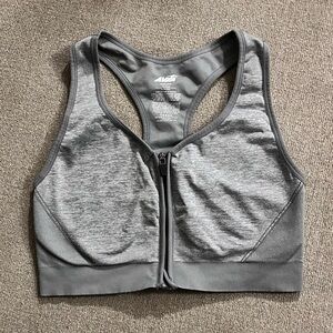 Avia Heather Grey XXXL/3XG Zip Up Sports Bra